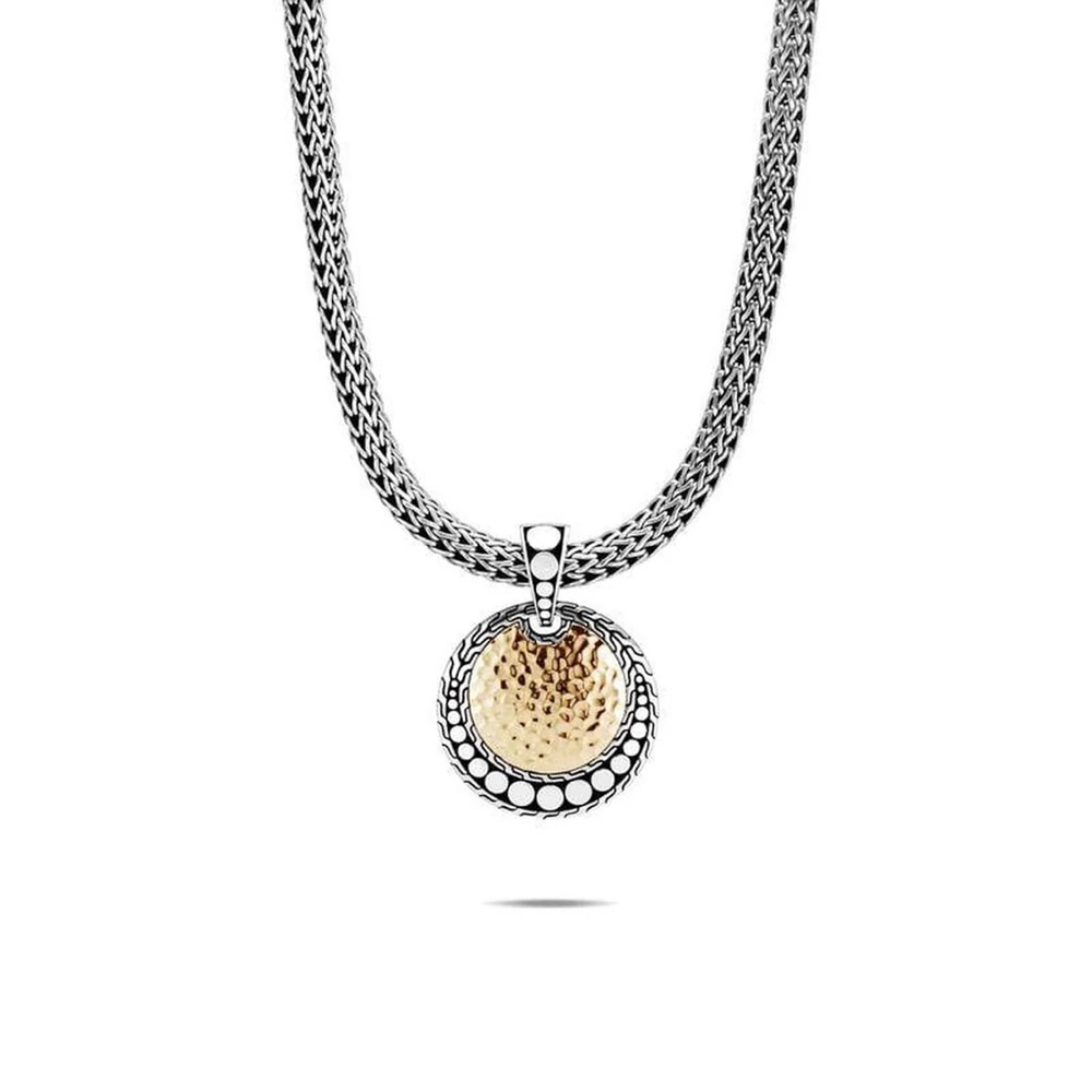 JOHN HARDY Sterling Silver & 18k Yellow Gold Dot Pendant (6g 18k & 12g .925)